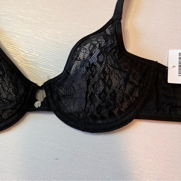 NWT Chantelle Lingerie Spirit Full Coverage Lace Molded Bra 32C BLACK #0097E - Picture 2 of 13